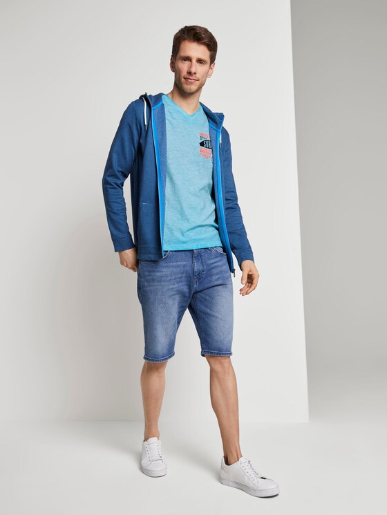 Meliertes T-Shirt - Männer - clear blue atoll Meliertes T-Shirt - Männer - clear blue atoll - 3 - TOM TAILOR