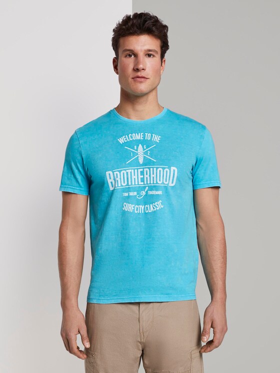 T-Shirt in Stone-Washed-Optik - Männer - clear blue atoll T-Shirt in Stone-Washed-Optik - Männer - clear blue atoll - 1 - TOM TAILOR
