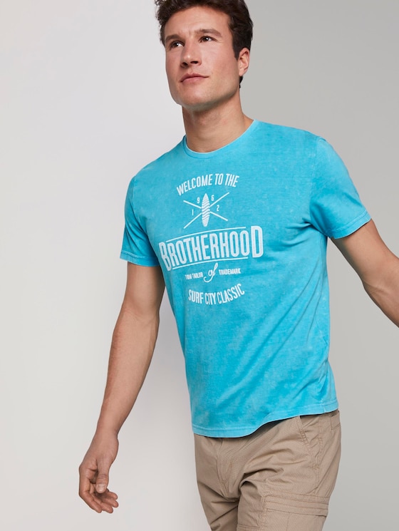 T-Shirt in Stone-Washed-Optik - Männer - clear blue atoll T-Shirt in Stone-Washed-Optik - Männer - clear blue atoll - 5 - TOM TAILOR