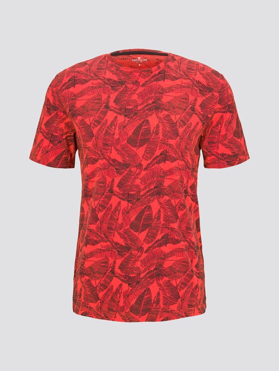 Gemustertes T-Shirt - Männer - pink grey leaf design Gemustertes T-Shirt - Männer - pink grey leaf design - 7 - TOM TAILOR
