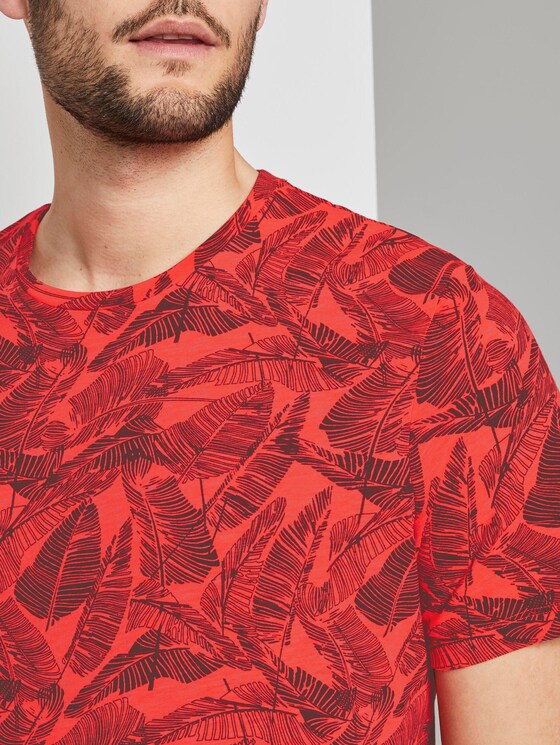 Gemustertes T-Shirt - Männer - pink grey leaf design Gemustertes T-Shirt - Männer - pink grey leaf design - 9 - TOM TAILOR