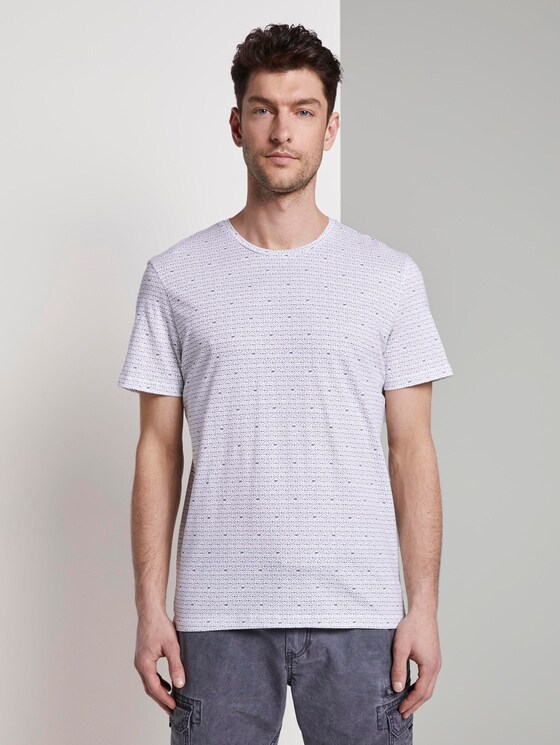 Gemustertes T-Shirt - Männer - white diamond palm tree design Gemustertes T-Shirt - Männer - white diamond palm tree design - 1 - TOM TAILOR
