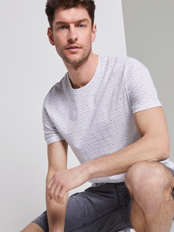 Gemustertes T-Shirt - Männer - white diamond palm tree design Gemustertes T-Shirt - Männer - white diamond palm tree design - 5 - TOM TAILOR