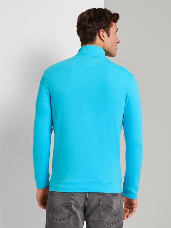 Textured sweat-jacket - Men - teal mock twist Textured sweat-jacket - Men - teal mock twist - 2 - TOM TAILOR