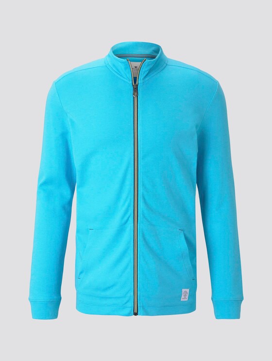 Textured sweat-jacket - Men - teal mock twist Textured sweat-jacket - Men - teal mock twist - 7 - TOM TAILOR