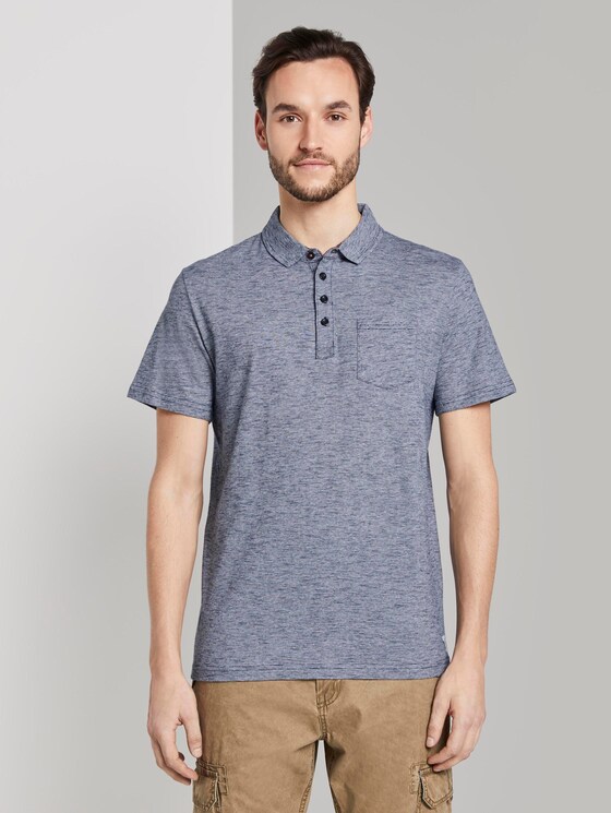 Gestreiftes Poloshirt - Männer - Navy Yarn-Dye Stripe Gestreiftes Poloshirt - Männer - Navy Yarn-Dye Stripe - 1 - TOM TAILOR