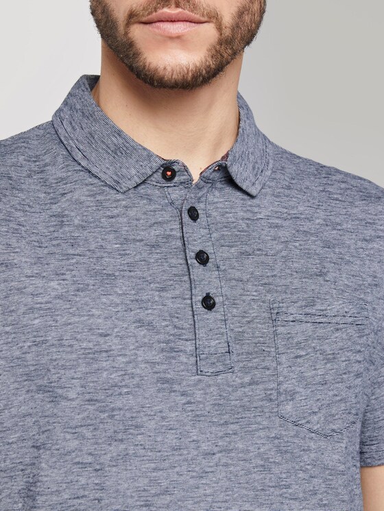 Gestreiftes Poloshirt - Männer - Navy Yarn-Dye Stripe Gestreiftes Poloshirt - Männer - Navy Yarn-Dye Stripe - 9 - TOM TAILOR