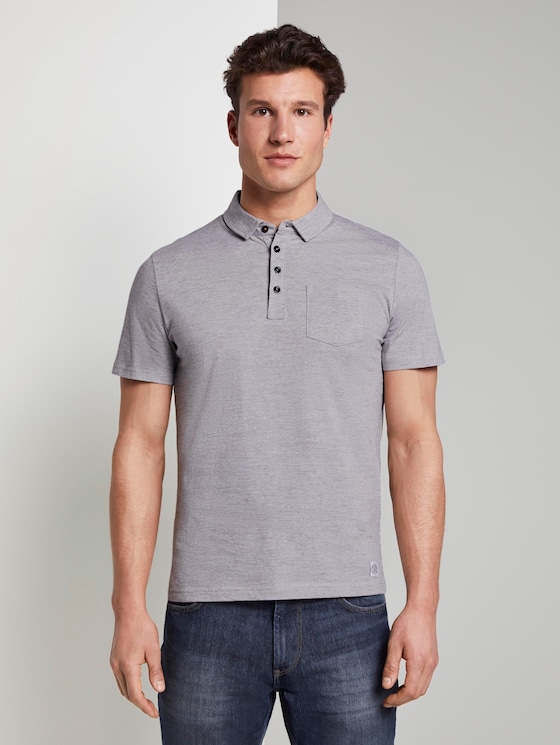 Gestreiftes Poloshirt - Männer - light grey stripe Gestreiftes Poloshirt - Männer - light grey stripe - 1 - TOM TAILOR