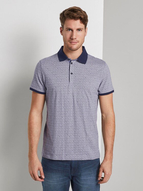 Gemustertes Poloshirt - Männer - light grey stripe Gemustertes Poloshirt - Männer - light grey stripe - 1 - TOM TAILOR