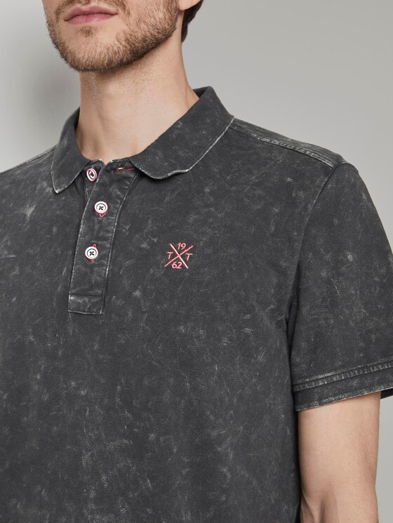 Poloshirt in Stone-Washed-Optik - Männer - Phanton Dark Grey Poloshirt in Stone-Washed-Optik - Männer - Phanton Dark Grey - 9 - TOM TAILOR
