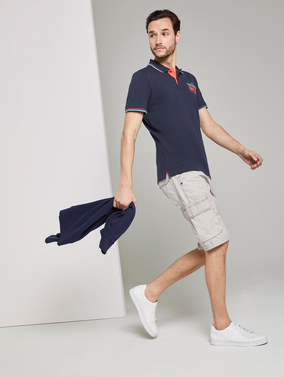 Poloshirt mit Schrift-Print - Männer - Black Iris Blue Poloshirt mit Schrift-Print - Männer - Black Iris Blue - 3 - TOM TAILOR
