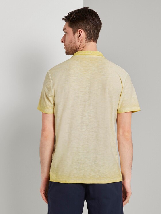 Mottled polo shirt in a washed look - Men - pale straw yellow Mottled polo shirt in a washed look - Men - pale straw yellow - 2 - TOM TAILOR