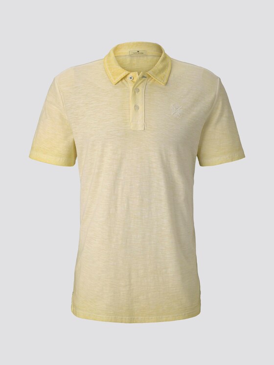 Mottled polo shirt in a washed look - Men - pale straw yellow Mottled polo shirt in a washed look - Men - pale straw yellow - 7 - TOM TAILOR