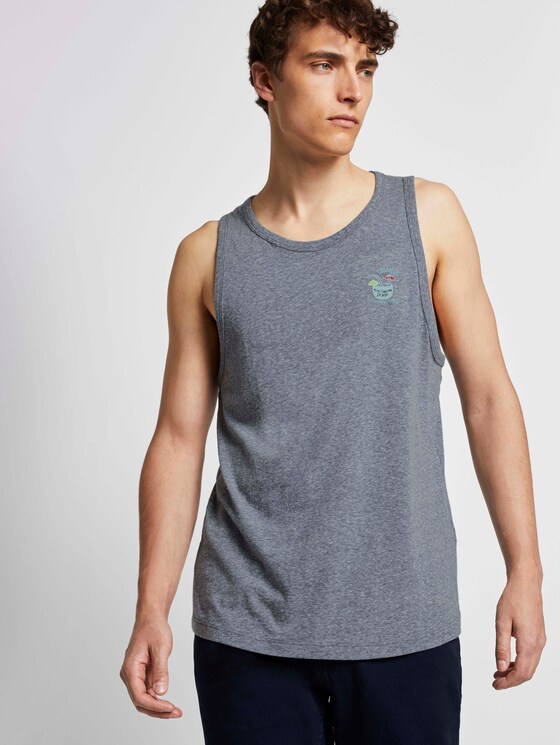 Strukturiertes Top - Männer - Agate Stone Blue Melange Strukturiertes Top - Männer - Agate Stone Blue Melange - 5 - TOM TAILOR Denim