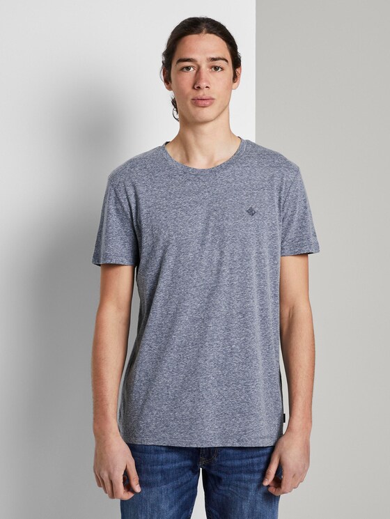 T-Shirt aus Melange Stoff - Männer - Agate Stone Blue Melange T-Shirt aus Melange Stoff - Männer - Agate Stone Blue Melange - 1 - TOM TAILOR Denim