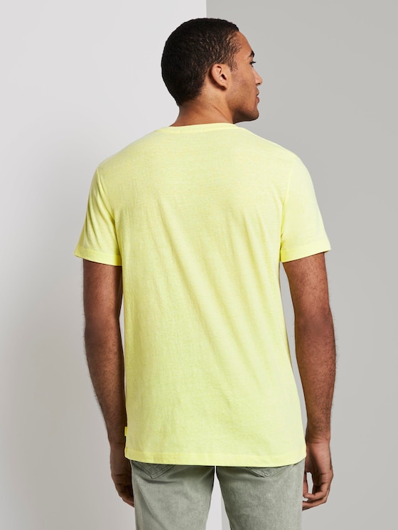 T-Shirt aus Melange Stoff - Männer - canary light white base mel T-Shirt aus Melange Stoff - Männer - canary light white base mel - 2 - TOM TAILOR Denim