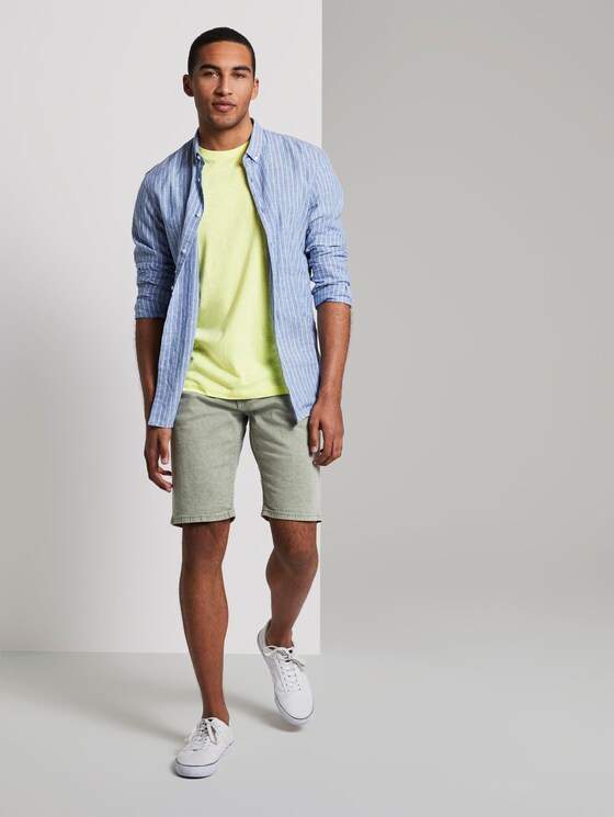 T-Shirt aus Melange Stoff - Männer - canary light white base mel T-Shirt aus Melange Stoff - Männer - canary light white base mel - 3 - TOM TAILOR Denim
