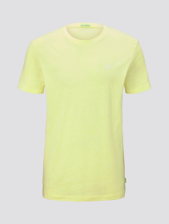 T-Shirt aus Melange Stoff - Männer - canary light white base mel T-Shirt aus Melange Stoff - Männer - canary light white base mel - 7 - TOM TAILOR Denim
