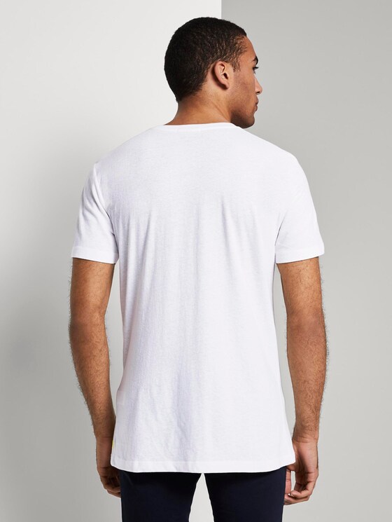 T-shirt in melange fabric - Men - White T-shirt in melange fabric - Men - White - 2 - TOM TAILOR Denim