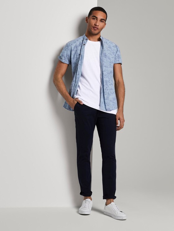 T-shirt in melange fabric - Men - White T-shirt in melange fabric - Men - White - 3 - TOM TAILOR Denim