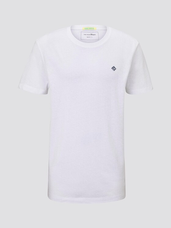 T-shirt in melange fabric - Men - White T-shirt in melange fabric - Men - White - 7 - TOM TAILOR Denim