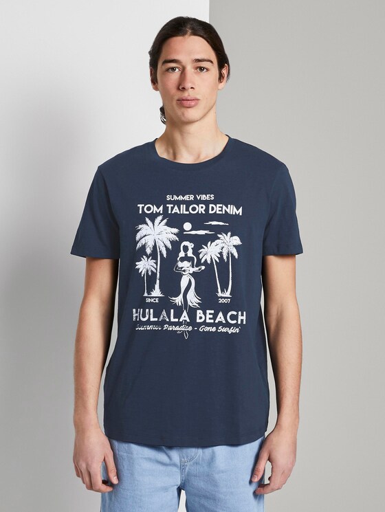 T-Shirt mit Print - Männer - Agate Stone Blue T-Shirt mit Print - Männer - Agate Stone Blue - 1 - TOM TAILOR Denim