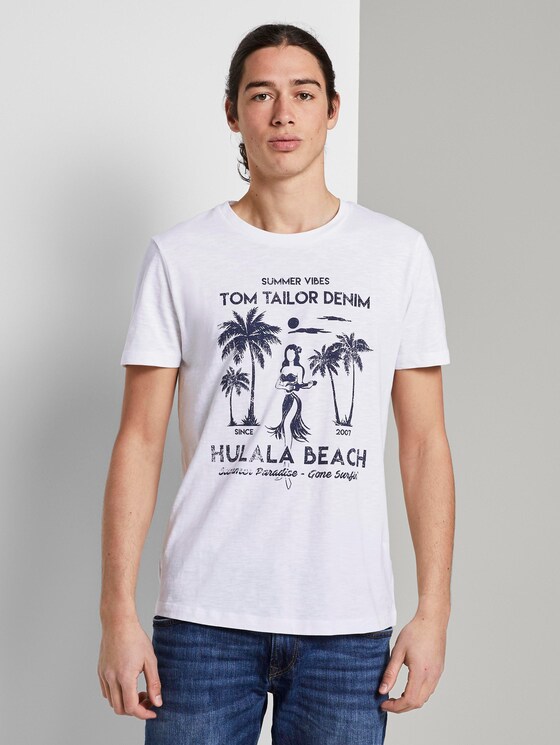 T-Shirt mit Print - Männer - White T-Shirt mit Print - Männer - White - 1 - TOM TAILOR Denim
