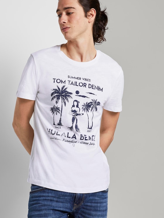 T-Shirt mit Print - Männer - White T-Shirt mit Print - Männer - White - 5 - TOM TAILOR Denim