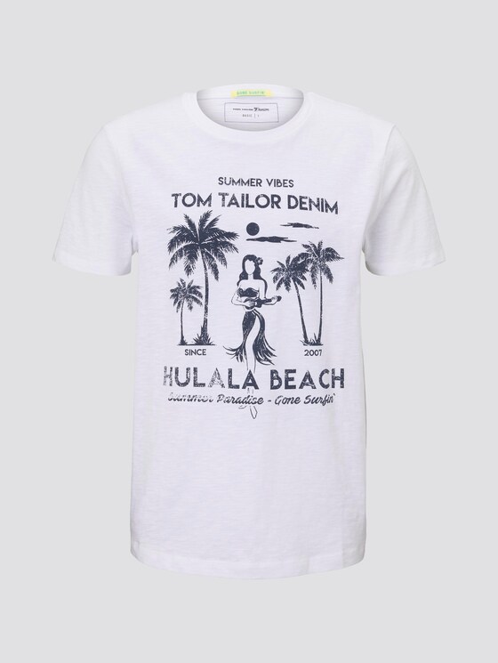 T-Shirt mit Print - Männer - White T-Shirt mit Print - Männer - White - 7 - TOM TAILOR Denim