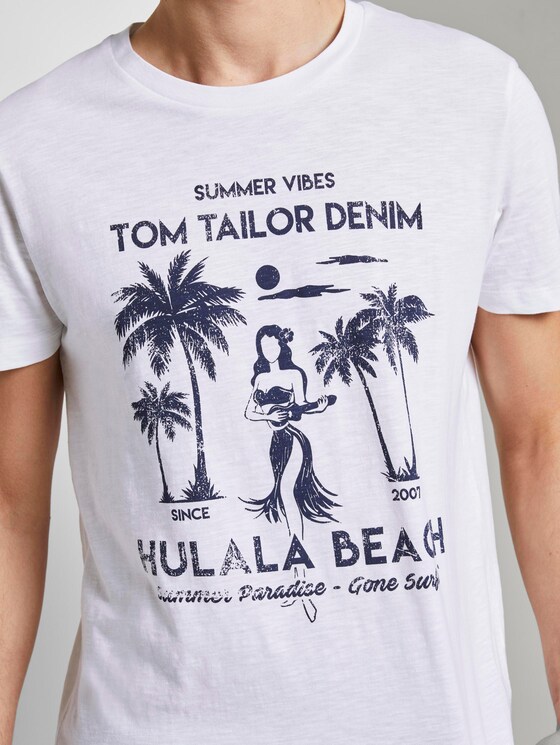 T-Shirt mit Print - Männer - White T-Shirt mit Print - Männer - White - 9 - TOM TAILOR Denim