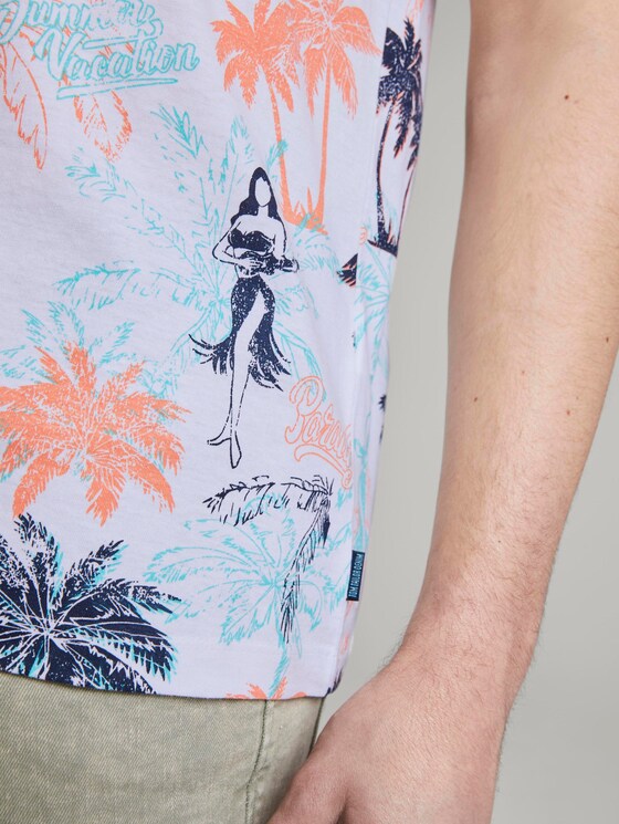 T-Shirt mit Palmen-Muster - Männer - soft blue hula palm print T-Shirt mit Palmen-Muster - Männer - soft blue hula palm print - 10 - TOM TAILOR Denim