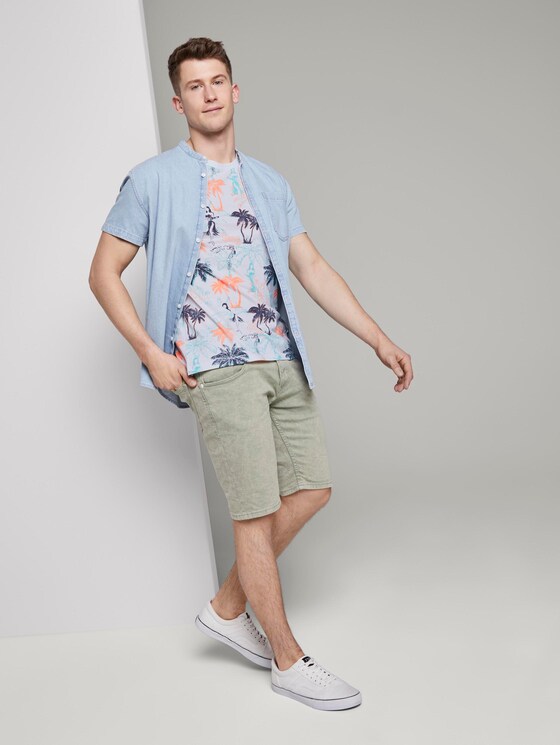 T-Shirt mit Palmen-Muster - Männer - soft blue hula palm print T-Shirt mit Palmen-Muster - Männer - soft blue hula palm print - 3 - TOM TAILOR Denim