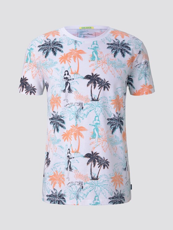 T-Shirt mit Palmen-Muster - Männer - soft blue hula palm print T-Shirt mit Palmen-Muster - Männer - soft blue hula palm print - 7 - TOM TAILOR Denim