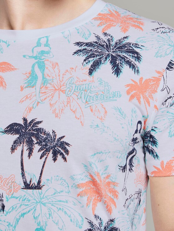 T-Shirt mit Palmen-Muster - Männer - soft blue hula palm print T-Shirt mit Palmen-Muster - Männer - soft blue hula palm print - 9 - TOM TAILOR Denim