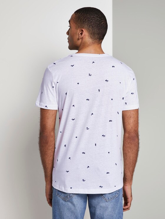 Gemustertes T-Shirt - Männer - white yd stripe mini print Gemustertes T-Shirt - Männer - white yd stripe mini print - 2 - TOM TAILOR Denim
