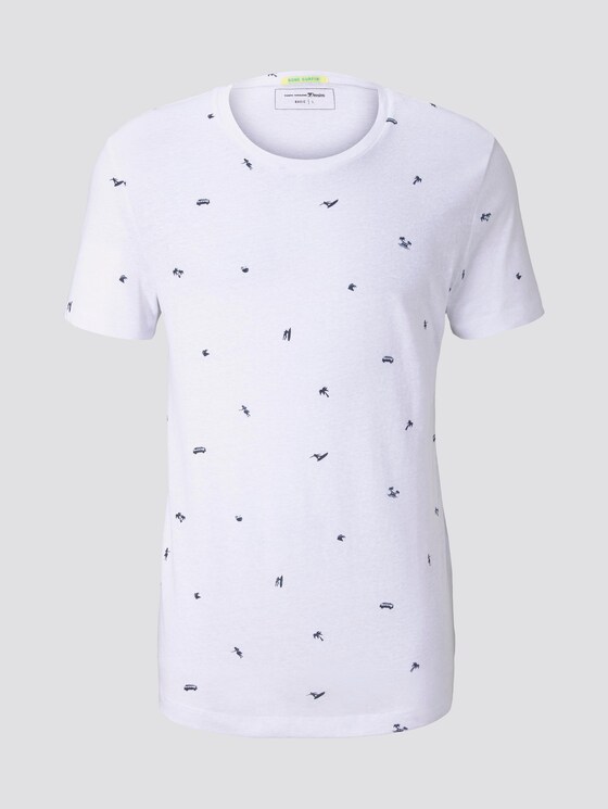 Gemustertes T-Shirt - Männer - white yd stripe mini print Gemustertes T-Shirt - Männer - white yd stripe mini print - 7 - TOM TAILOR Denim