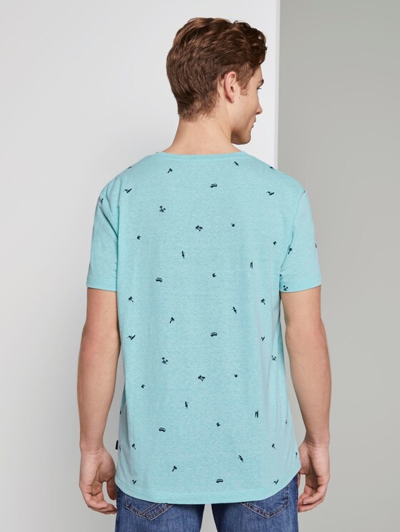 Gemustertes T-Shirt - Männer - soft blue small surfer print Gemustertes T-Shirt - Männer - soft blue small surfer print - 2 - TOM TAILOR Denim