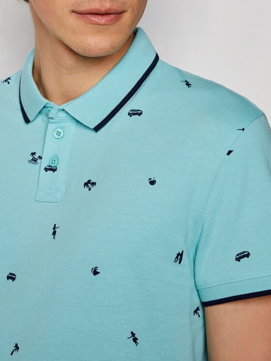 Gemustertes Poloshirt - Männer - blue navy small surfer print Gemustertes Poloshirt - Männer - blue navy small surfer print - 9 - TOM TAILOR Denim