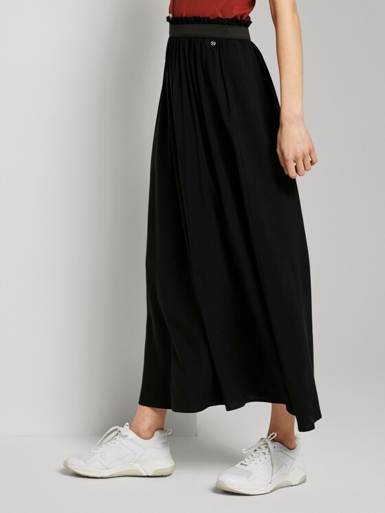 flared maxi skirt with an elastic waistband - Women - Deep Black flared maxi skirt with an elastic waistband - Women - Deep Black - 11 - TOM TAILOR Denim