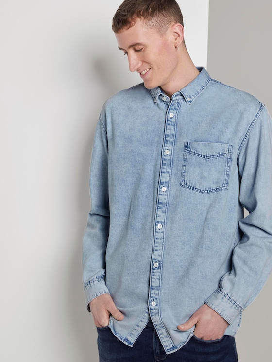Lockeres Jeanshemd - Männer - Heavy Bleached Blue Denim Lockeres Jeanshemd - Männer - Heavy Bleached Blue Denim - 5 - TOM TAILOR Denim