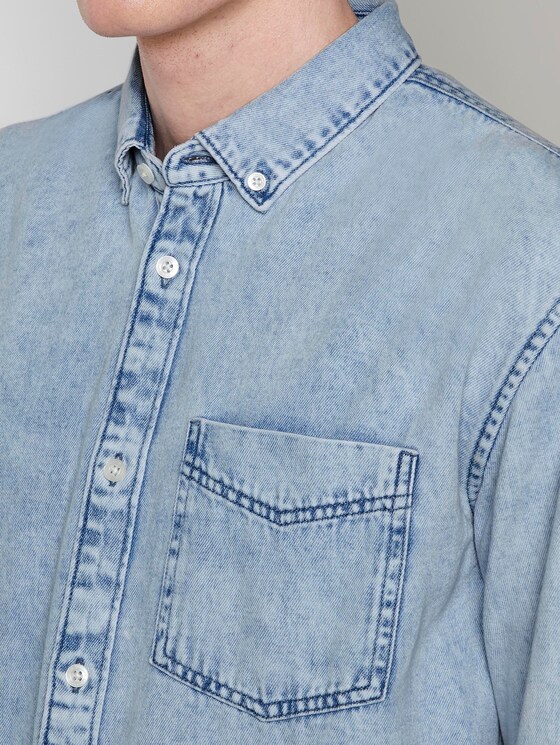Lockeres Jeanshemd - Männer - Heavy Bleached Blue Denim Lockeres Jeanshemd - Männer - Heavy Bleached Blue Denim - 9 - TOM TAILOR Denim