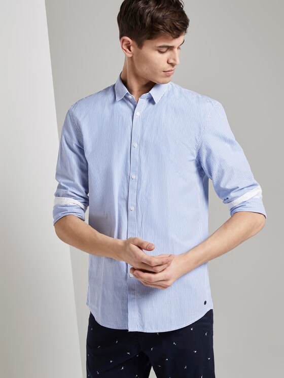 Popeline-Hemd mit Musterung - Männer - bright blue small stripe Popeline-Hemd mit Musterung - Männer - bright blue small stripe - 5 - TOM TAILOR Denim