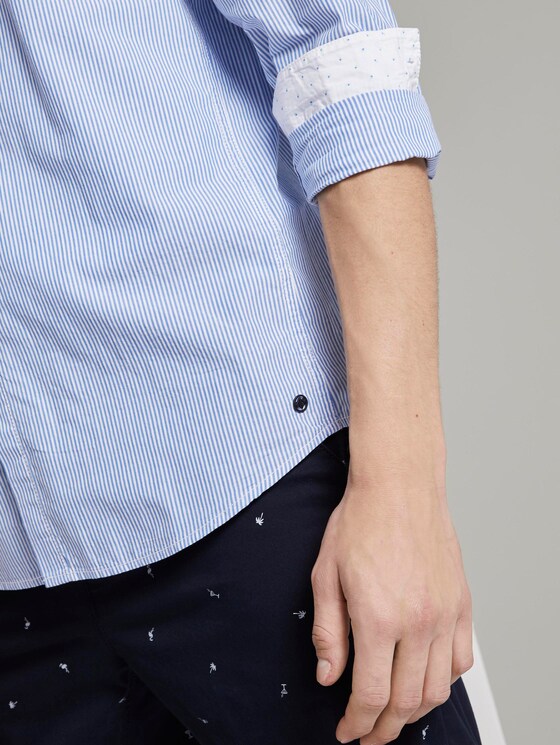Popeline-Hemd mit Musterung - Männer - bright blue small stripe Popeline-Hemd mit Musterung - Männer - bright blue small stripe - 9 - TOM TAILOR Denim