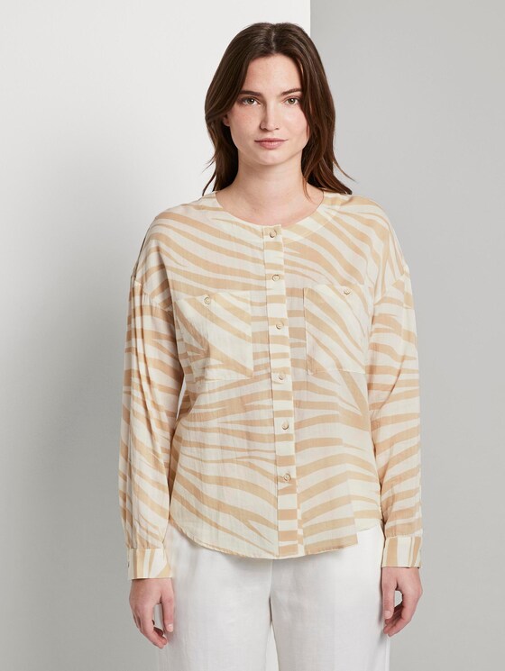 Fließende Bluse mit Zebra-Print - Frauen - ecru zebra design Fließende Bluse mit Zebra-Print - Frauen - ecru zebra design - 1 - Mine to five