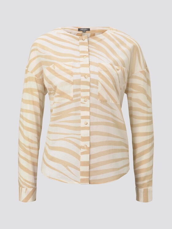 Fließende Bluse mit Zebra-Print - Frauen - ecru zebra design Fließende Bluse mit Zebra-Print - Frauen - ecru zebra design - 7 - Mine to five