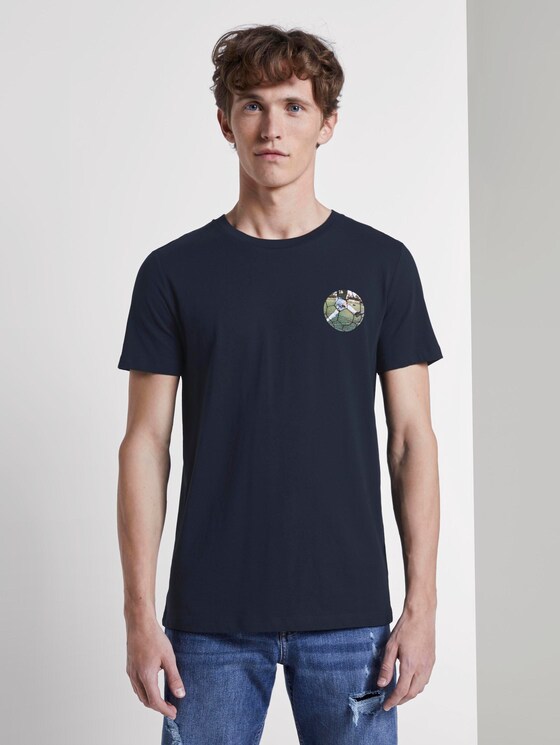 T-Shirt mit Fußball-Prints - Männer - Sky Captain Blue T-Shirt mit Fußball-Prints - Männer - Sky Captain Blue - 1 - TOM TAILOR Denim