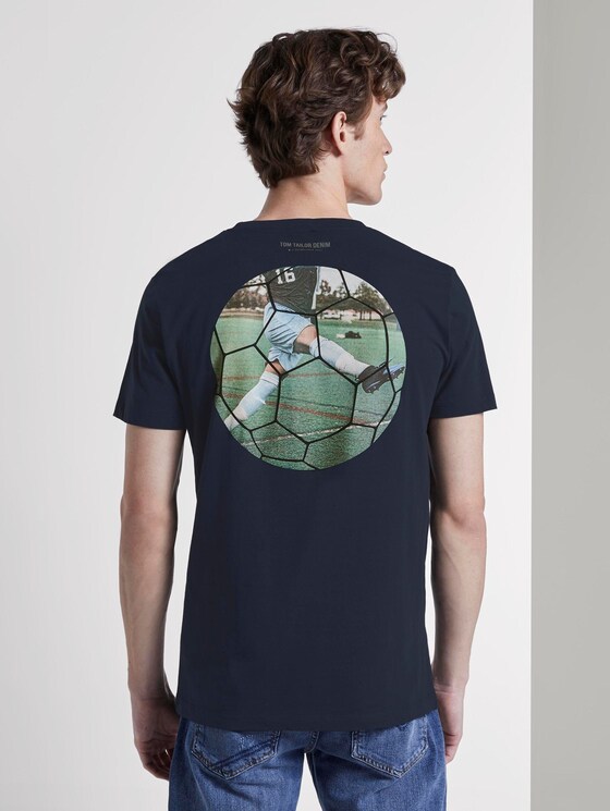 T-Shirt mit Fußball-Prints - Männer - Sky Captain Blue T-Shirt mit Fußball-Prints - Männer - Sky Captain Blue - 2 - TOM TAILOR Denim