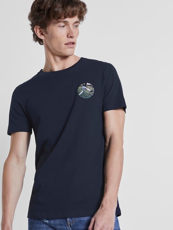 T-Shirt mit Fußball-Prints - Männer - Sky Captain Blue T-Shirt mit Fußball-Prints - Männer - Sky Captain Blue - 5 - TOM TAILOR Denim
