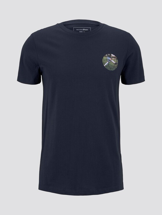 T-Shirt mit Fußball-Prints - Männer - Sky Captain Blue T-Shirt mit Fußball-Prints - Männer - Sky Captain Blue - 7 - TOM TAILOR Denim