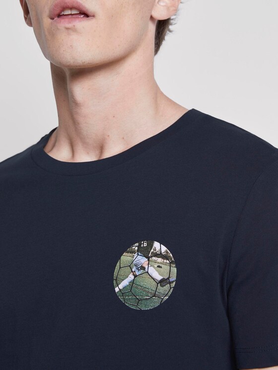 T-Shirt mit Fußball-Prints - Männer - Sky Captain Blue T-Shirt mit Fußball-Prints - Männer - Sky Captain Blue - 9 - TOM TAILOR Denim